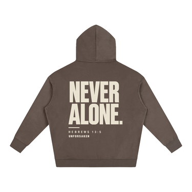 "NEVER ALONE" Oversized Fleece Hoodie