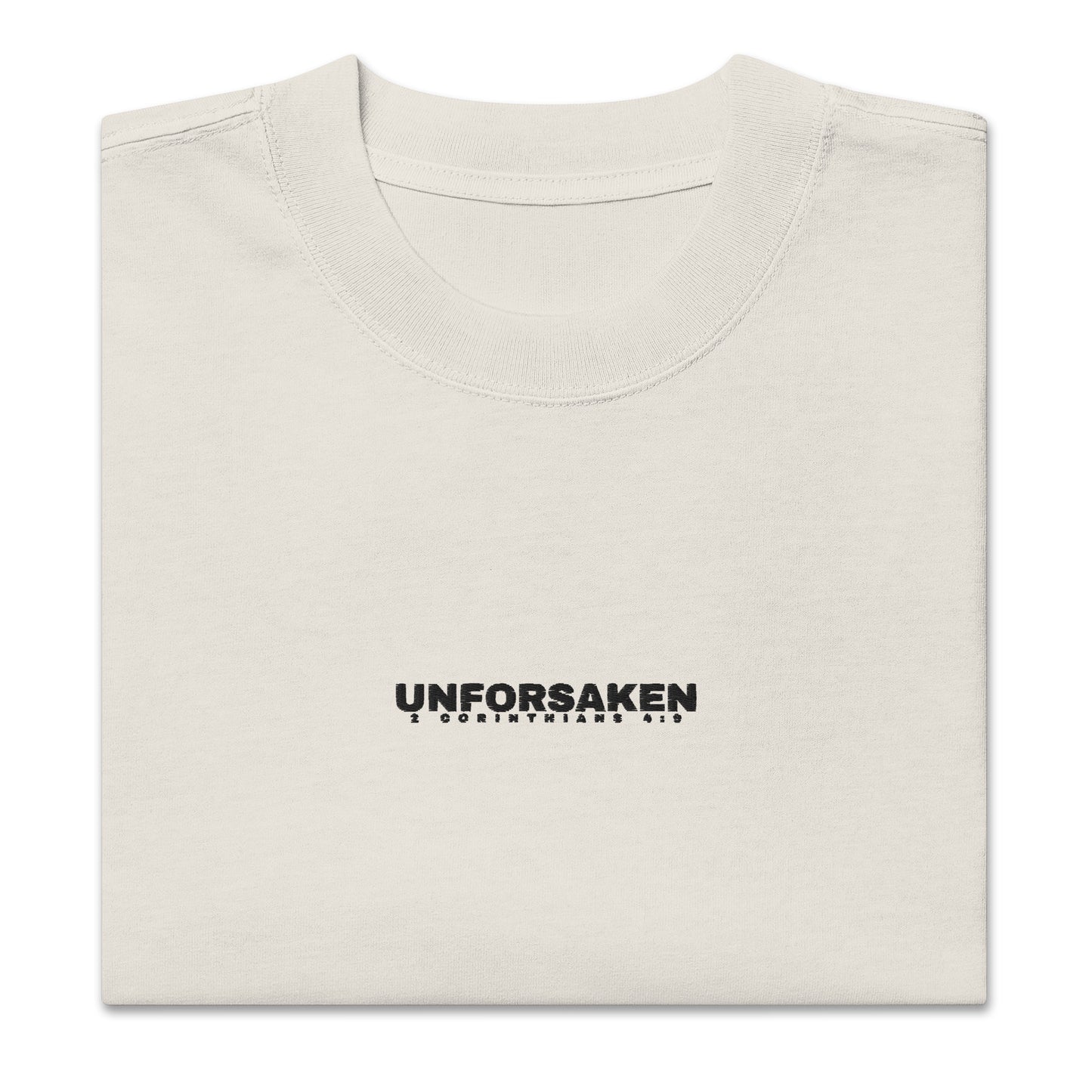 UNFORSAKEN 033 OG Embroidered Faded Oversized Tee [Small Logo]