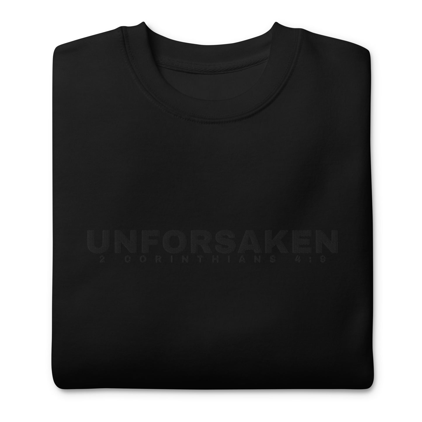 UNFORSAKEN 019 [BLACK ON BLACK] Embroidered Training Crewneck